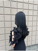黒髪暗髪艶カラー大人可愛いゆるふわスタイル