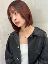 ロンド パルティール 大宮(Lond partir)&nbsp;切りっぱなしボブチェリーブラウンカラー