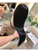 韓国風髪質改善黒髪カラー＆最高級人毛レミーシールエクステ♪
