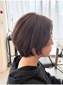 マッシュショート丸みショート黒髪ショートベリーショート40代