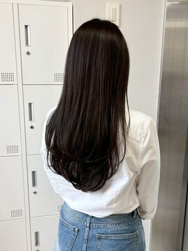 ベレーザシェルト(Beleza scelto) 13141黒髪グレージュ髪質改善レイヤーワンカール韓国ストレート