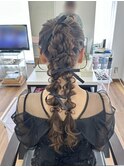 編み下ろしツインポニー
