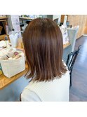 ぱつっとミディアムボブ/ニュアンスカラー　20代30代40代