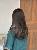 レイヤーカットオリーブベージュセミロング