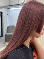 リノショアーズ 元町店(RINOSHORES)&nbsp;大人可愛いピンクベージュダブルカラー切りっぱなし透明感小顔