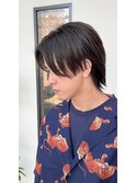 センターパートウルフ