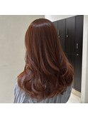 レイヤーカット×オレンジブラウン