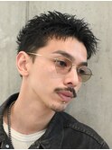 原宿メンズパーマルーズショートアクティブショートツイスパ緩め