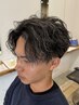 【飯泉限定】立体感と動き◎メンズパーマ×ハイライト＋次回メンテ［守谷］