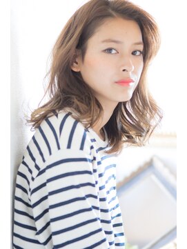 美容室 ファクト(fact) 10代20代★大人可愛い☆透明感ベージュ×無造作セミディ
