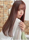 ブリーチなし大人可愛い透明感ピンクブラウン