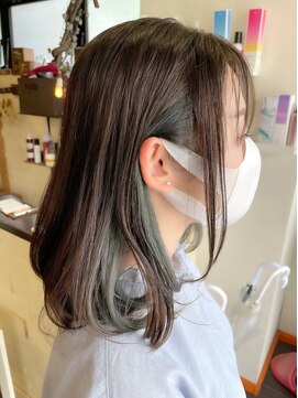 アド ヘア プレイス(adon hair place) アッシュボブ×インナーマットグレー