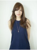 デザインカラー/シルキーベージュ/グレージュカラー/斜めバング