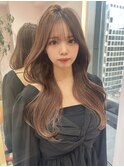 韓国風/レイヤーカット/セミロングヘア/20代/30代