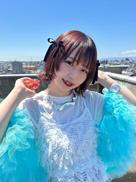 ファンファンバイルー 岐阜(fan fun by Rooo) 暖色カラーと顔周りレイヤーボブ