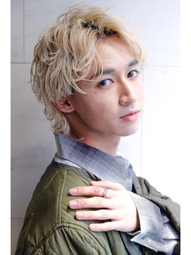 ラレイ ハラジュク(Lalei harajuku) メンズウルフ/ウルフカット/ハイトーン/ブリーチ/スパイラル