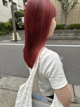 フェンヘアーアイス 中目黒(Fen.hair ici) ビビッドダブルカラーケアブリーチ鮮やかレッドカラー