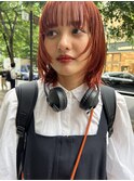 レイヤーカット×オレンジカラー