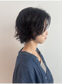 秋はレッド系にショートパーマ！