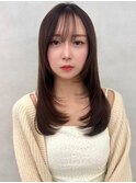 イメチェン/似合わせカット/フルバング/レッドブラウン/中野