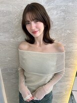 イメチェン外ハネボブ美髪ワイドバングミディアム縮毛矯正ボブ
