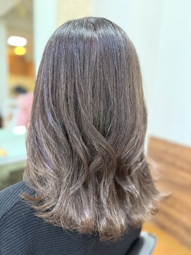 アークスヘアー 20代30代髪質改善カラーラベンダーベージュ毛先パーマ透け感
