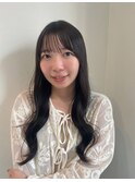 艶髪 前髪カット 暗髪 顔周りカット
