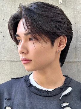 ニコ トウキョウ ロジック(nico TOKYO Logic) メンズセンターパートウルフセンターパートニュアンスパーマ襟足