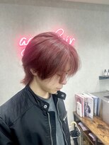 アジールヘア 赤羽駅南口店(agir hair) メンズブリーチマッシュウルフピンクベージュ*赤羽