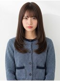 セミロング20代30代ストレートレイヤー前髪なし前髪あり越谷