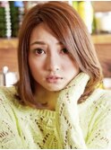 外ハネボブ/アッシュブラウン毛先パーマネオウルフ[渋谷駅]