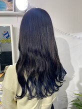 シークレット サロン カノア(secret salon Kanoa) バレイヤージュ×ネイビーでクールに♪