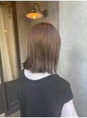 伸ばしかけミディアム くすみブラウン グレージュ ケアカラー