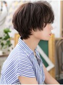 ★ダークアッシュユニセックスマニッシュショート30代40代★9