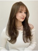 ワンカールお洒落レイヤー顔まわりカットサイドバングMI-45