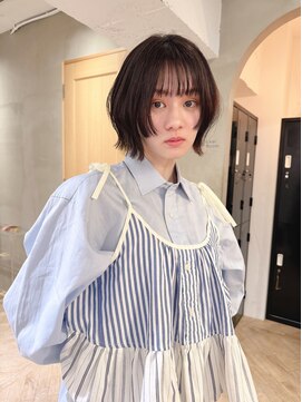 ローレン(LOREN) 黒髪/ボブルフ/ネビージュ/小顔/ワンレン/栄/髪質改善/前髪