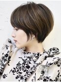 マッシュボブ☆フェザーショート☆くすみベージュ/白髪ぼかし◎