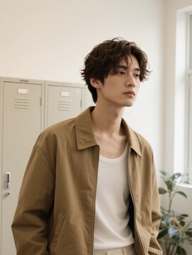 エイチ メンズ(H) メンズショート坊主波巻きパーマスパイラルパーマメンズ