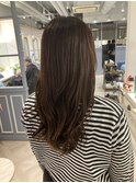 ゆる巻きナチュラルロング艶髪ココアブラウン赤羽美容室