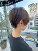 ショート/オリーブカラー/髪質改善/白髪ぼかし/小顔