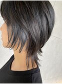 ウルフカット×ブルーアッシュハイライト