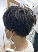 MEN'S HAIR &nbsp;センターパート　ツイストスパイラル　コンマヘア