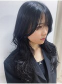 ハッシュカット×ブルーブラック