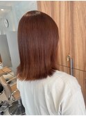 【長まなみ】ブリーチなしダブルカラーでつくるオレンジブラウン
