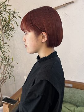 シーバイサイン(sea by Sign) ミニボブ/レッド/ブリーチカラー