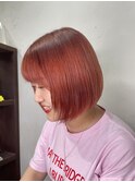 元気オレンジカラーボブスタイル