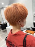 オレンジカラー/ブリーチ/ショート/マッシュショート/10代20代