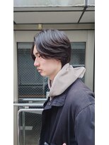 ブロッサム 保谷(Blossom)&nbsp;毛流れセンターパート無造作パーマツーブロック刈り上げ