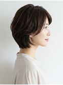 40代/50代/60代ひし形小顔ショートボブ絶壁解消白髪ぼかし△24