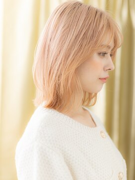 モッズヘア 上尾西口店(mod's hair) □透明感アプリコットオレンジ小顔ウルフカット710上尾10代20代